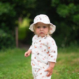 Dívčí klobouk mušelín Motýlek; Barva: bílá; Velikost: XL