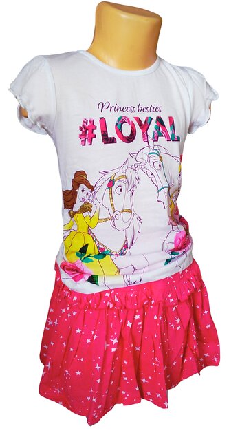 Dívčí letní set PRINCEZNY se sukní, bílorůžová, velikost: 110