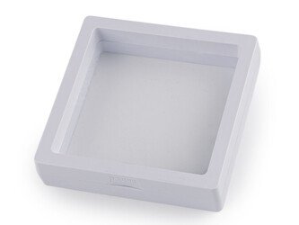 Rámeček / krabička s průhlednou fólií k originálnímu dárkovému balení 9x9 cm - 10 ks - 1 bílá