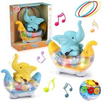 Słoń w łódce światło i muzyka MIX