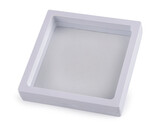 Rámeček / krabička s průhlednou fólií k originálnímu dárkovému balení 11x11 cm - 10 ks - 1 bílá
