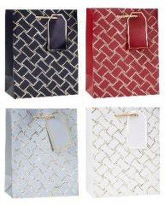 Torebka ozdobna 26x32x10cm hot-stamp mix ROZETTE