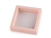 Rámeček / krabička s průhlednou fólií k originálnímu dárkovému balení 7x7 cm - 10 ks - 2 pudrová