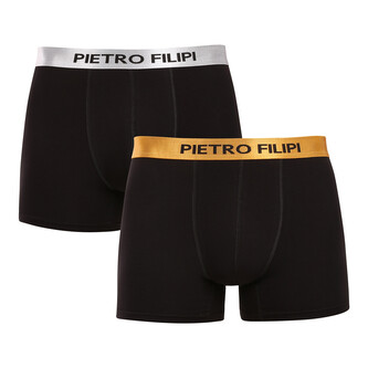2PACK pánské boxerky Pietro Filipi černé Metalic mix (2PBMS3) XXL 2PACK pánské boxerky Pietro Filipi černé Metalic mix (2PBMS3) XXL
