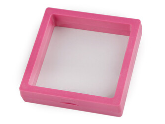 Rámeček / krabička s průhlednou fólií k originálnímu dárkovému balení 9x9 cm - 10 ks - 2 pink