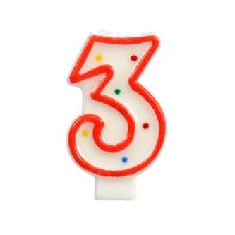 Świeczka cyferka 3 kropki