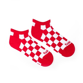 Kotníkové ponožky Šachovnice červená Bílé M (39-42) Kotníkové ponožky Šachovnice červená Bílé M (39-42)