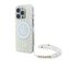 Guess IML Flowers Allover Strap MagSafe Zadní Kryt pro iPhone 16 Pro Max White