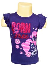Dívčí tričko MY LITTLE PONY born free krátký rukáv s volánky, modrá, velikost: 98