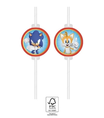 Papírová brčka Sonic the Hedgehog – 4 ks, EKO