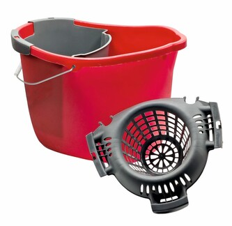 Vědro 15 l oválné se ždímačem a kontejnerem červené