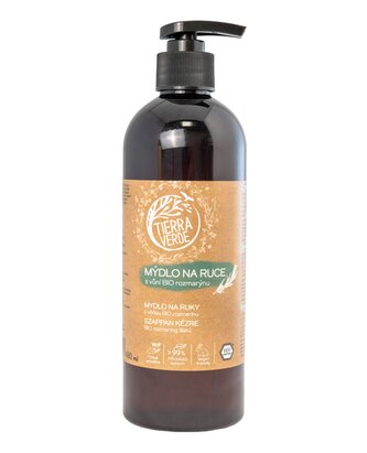 Tierra Verde Tekuté mýdlo na ruce - BIO Rozmarýn 480 ml - s českým bio jitrocelem