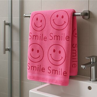 Osuška Smile 70x140 cm rychleschnoucí, růžová