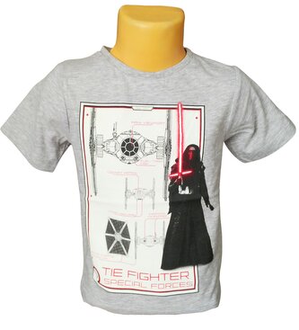 Chlapecké tričko STAR WARS krátký rukáv Kylo Ren nebo BB-8, šedá, velikost: 104