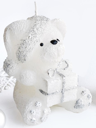 Świeca TEDDY figurka 8x15cm parafinowa biała