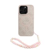 Guess PU Leather 4G Colored Ring Strap MagSafe Zadní Kryt pro iPhone 16 Pro Max Pink