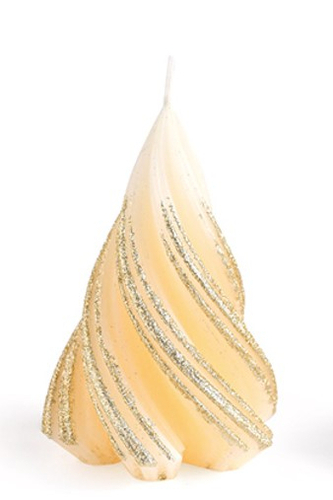 Świeca CHOINKA NOWA figurka 7x10cmparafinowa kremowa