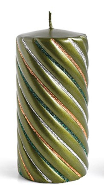 Świeca WINTER COLOURS Walec mały 7xh10cm jasny zielony