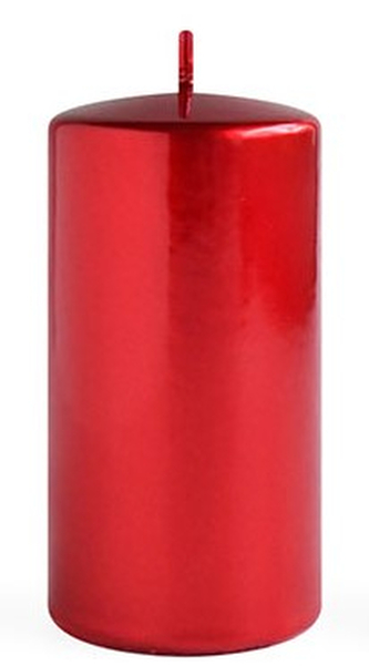 Świeca OPAL MET POŁYSK Walec średni 7xh14cm parafinowa czerwona