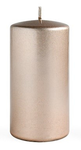Świeca OPAL MET POŁYSK Walec średni 7xh14cm parafinowa szampan
