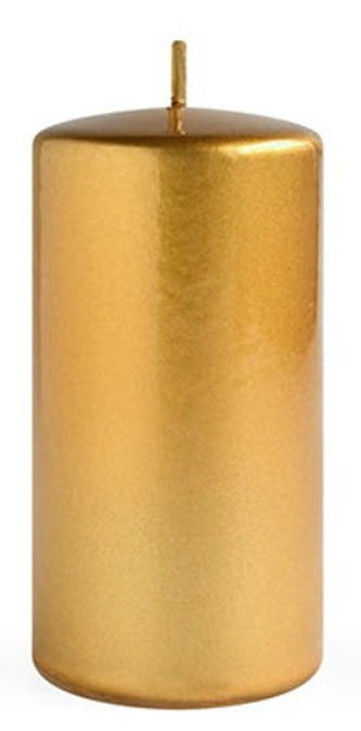 Świeca OPAL MET POŁYSK Walec mały 7xh10cm parafinowa złota