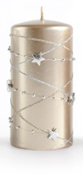 Świeca GIRLANDA walec mały 7xh10cm szampan