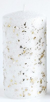 Świeca GLAMOUR NEW Walec mały 7xh10cm parafinowa biała