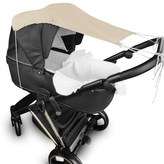 Mušelínová sluneční stříška na kočárek NATURE - béžová