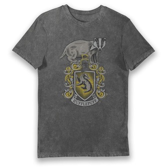 Bioworld Tričko pánské, Hufflepuff/Mrzimor šedé, Harry Potter Velikost: M