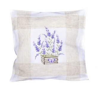 Návlek na polštář, Levandule v květinači, 40 x 40 cm