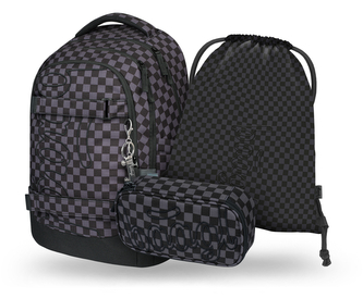 BAAGL SET 3 Skate max SKA šedá: batoh, penál, sáček