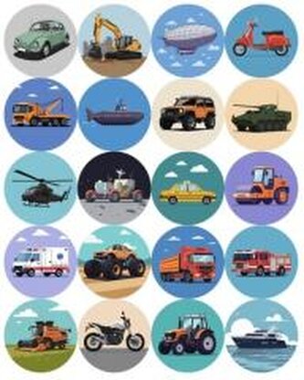 Naklejki motywacyjne środki transportu 25mm Naklejki motywacyjne środki transportu 25mm