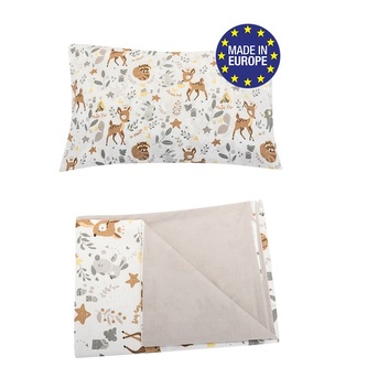 Bomimi POVLEČENÍ 120x90 (peřinka + polštářek) LESNÍ ZVÍŘÁTKA, BÉŽOVÁ xy