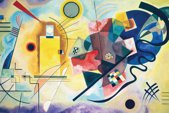 Plakát, Obraz - Wassily Kandinsky - Yellow, Red, Blue, 91.5 × 61 cm