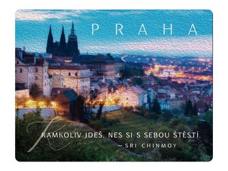 Magnet na lednici Praha Kamkoli jdeš, nes si s sebou štěstí
