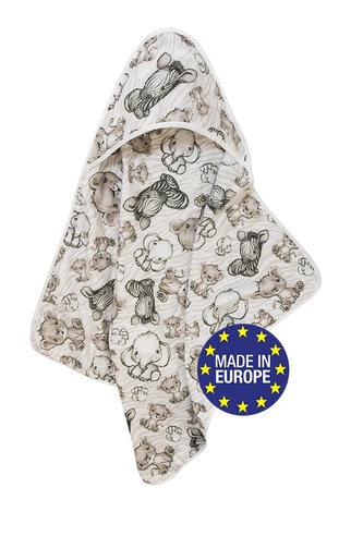 Bomimi Osuška s kapucí FLANEL 80x80, safari