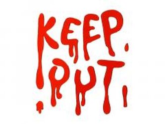 Naklejki żelowe na okno Keep Out czerwony