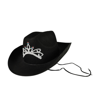 Klobouk kovbojský černý s korunkou dámský