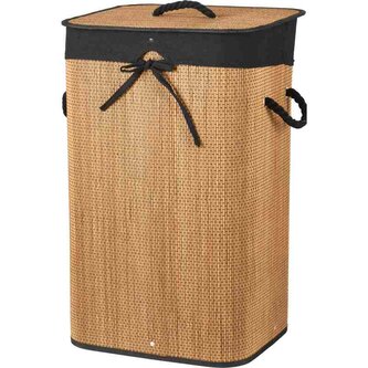 EXCELLENT HOUSEWARE Koš na prádlo bambus 40x30x60 cm hnědá/černá KO-KR9000070
