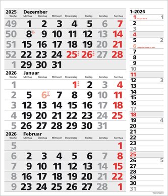 3-Monats-Planer XL Combi 2026