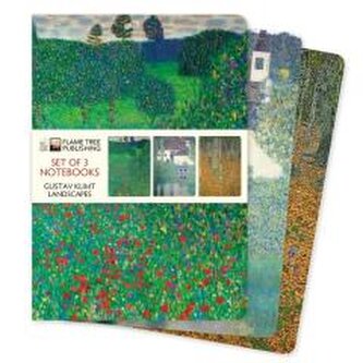 Zestaw 3 notatników A5 Gustav Klimt Krajobrazy