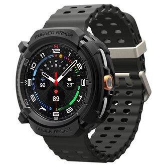 Spigen Rugged Armor, matte black - Galaxy Watch 8 Classic (46mm)