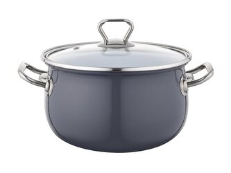 SMALTOVANÝ HRNEC BLISS 20CM 3,8L TMAVĚ ŠEDÝ