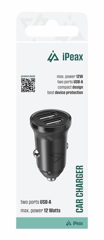 iPEAX Autonabíječka CL-01, 2,4A, 2x USB-A černá