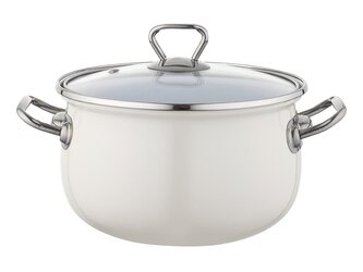 SMALTOVANÝ HRNEC BLISS 22CM 4,8L KRÉMOVÝ