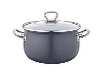SMALTOVANÝ HRNEC BLISS 16CM 2,1L TMAVĚ ŠEDÝ