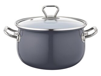 SMALTOVANÝ HRNEC BLISS 22CM 4,8L TMAVĚ ŠEDÝ
