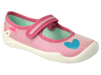 114Y473 - dívčí balerínky Befado růžové, srdíčko 114Y473_34