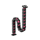 Organizér kabelů, magnetický husí krk, černo-růžový, 1285mm, pro výškově nastavitelné stoly, Powerton