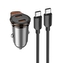 CL adaptér HOCO NZ16B, 2x USB C, kabel USB C na USB C, PD 45W, barva šedá